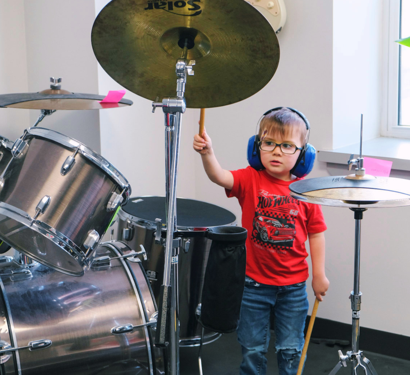 Young students in a Yellow Brick Music group class